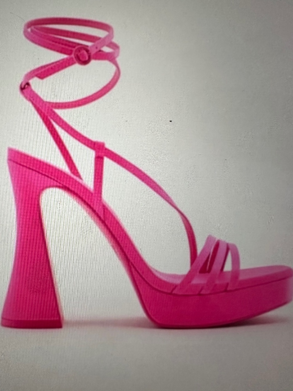 Zara strappy neon Pink Platform Heel Shoes. NWT